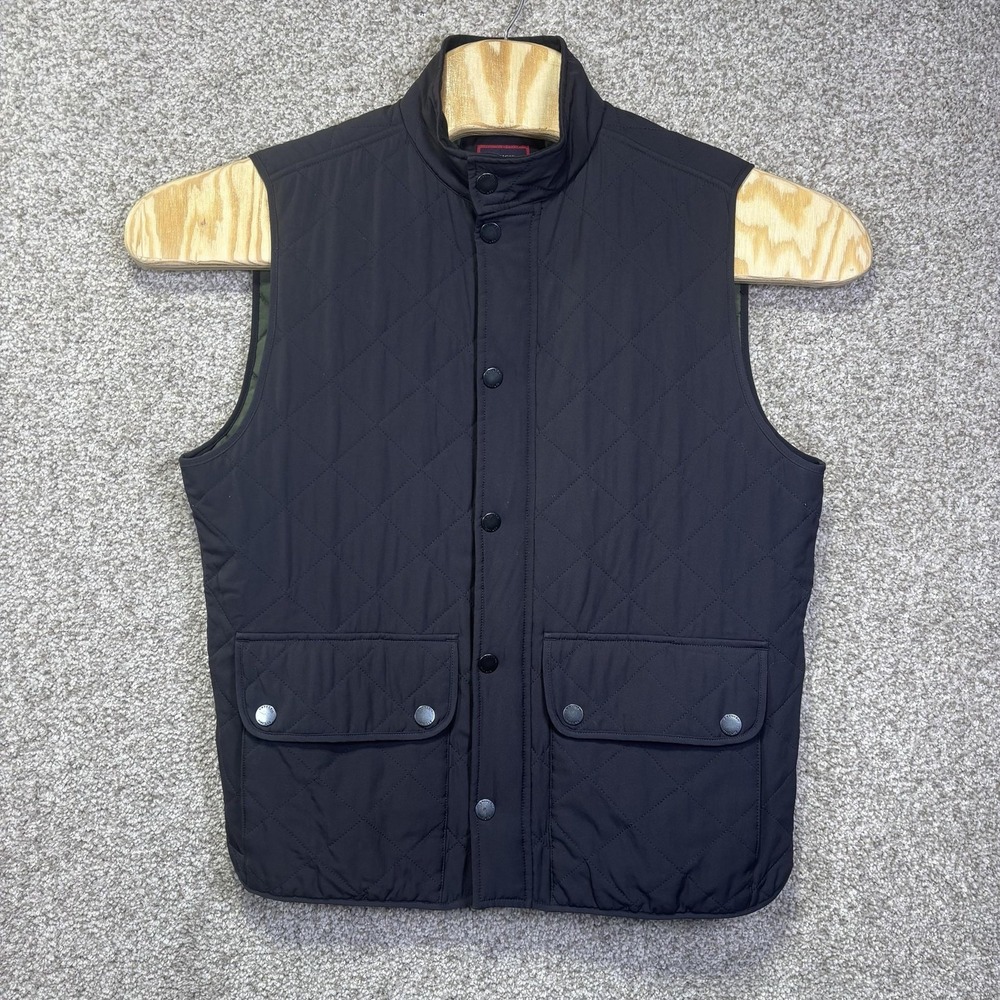 UNTUCKit Woodcrest Vest‎ Mens Small Black Quilted Snap Front Nylon Insulated